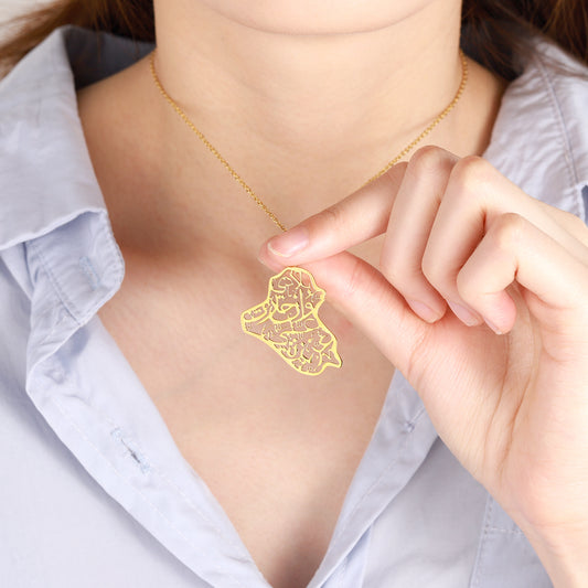 Map Necklace Calligraphy Arabic SN264-4