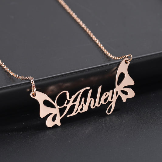 Personalisierter Schmuck Schmetterlingskettenanhänger QN274