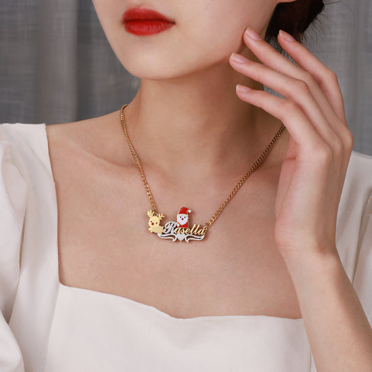 Christmas Santa Claus Name Necklace QN999