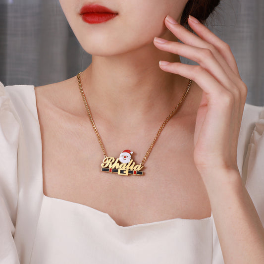 Christmas Santa Claus Name Necklace QN997