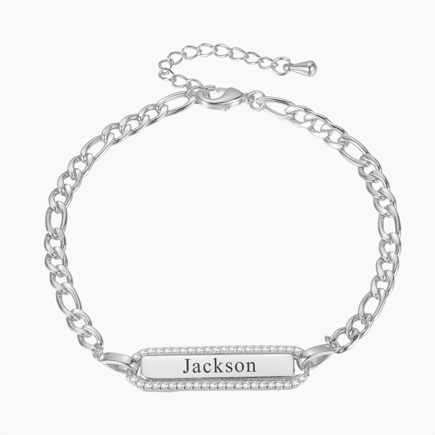 Gravure Nom Charm Bracelet Avec Diamant MB1754