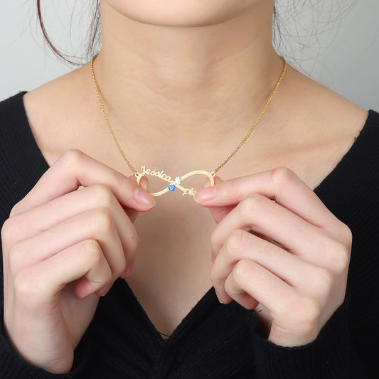 Birthstone Frosted Names Necklace  QN21109