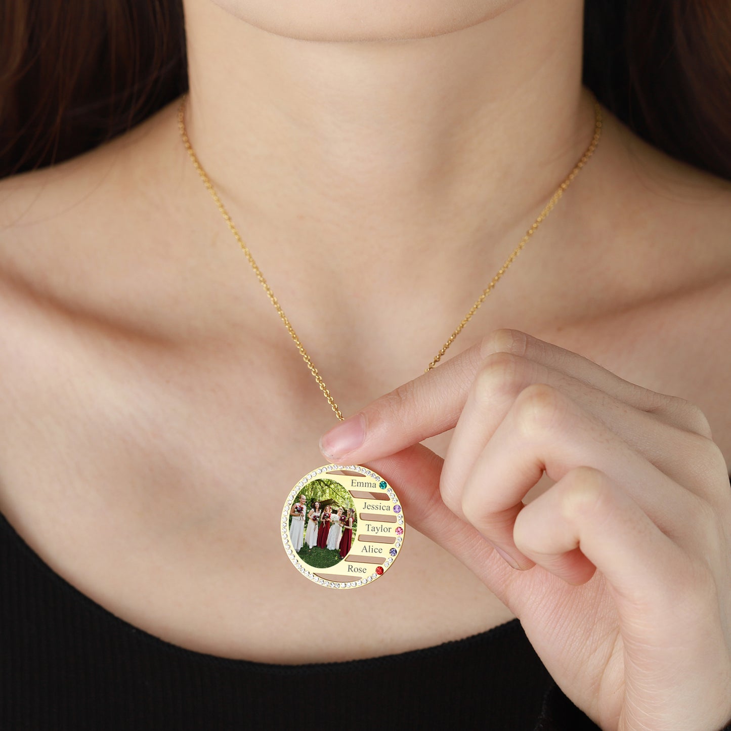 Engrave Colored Necklace Pendant DN207