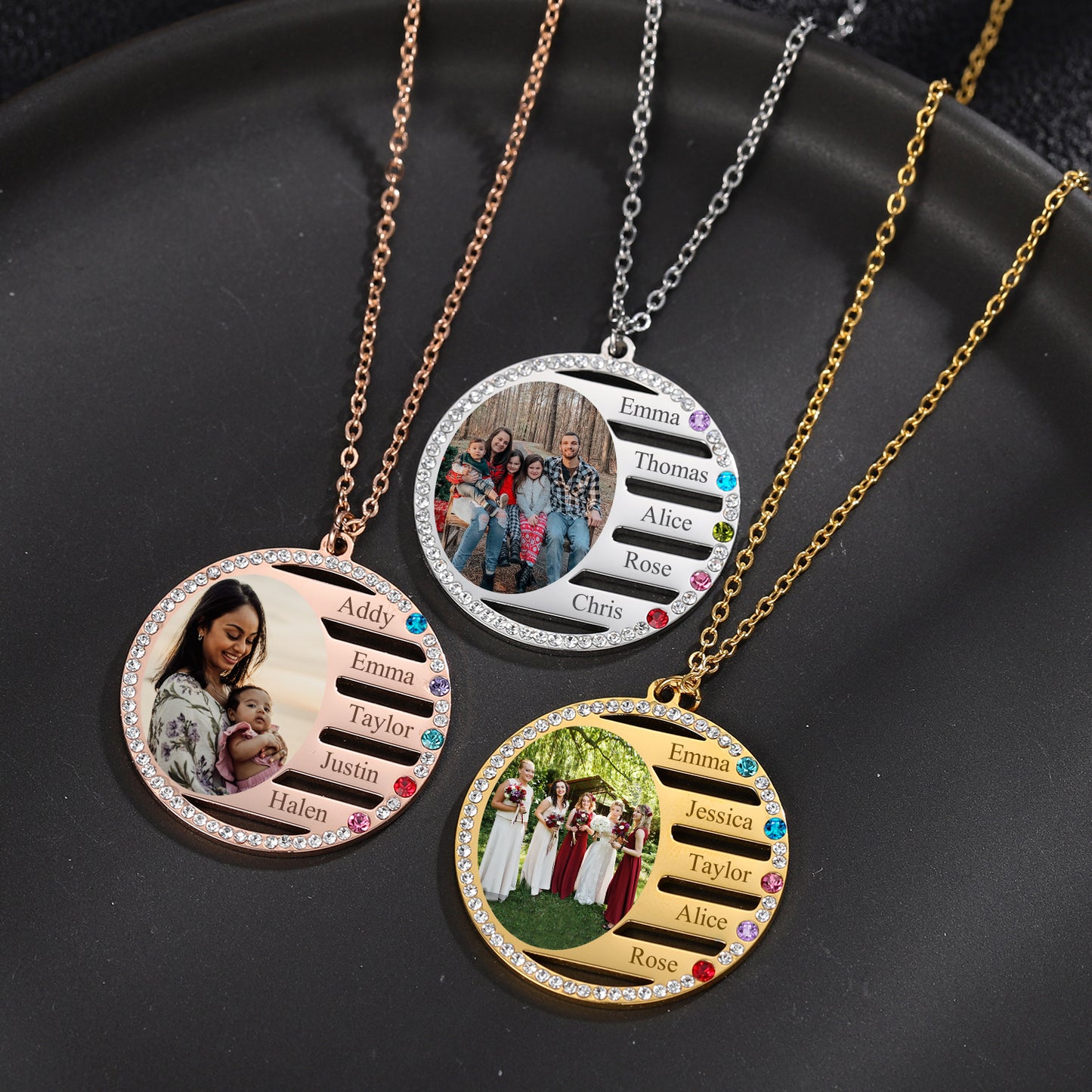 Engrave Colored Necklace Pendant DN207