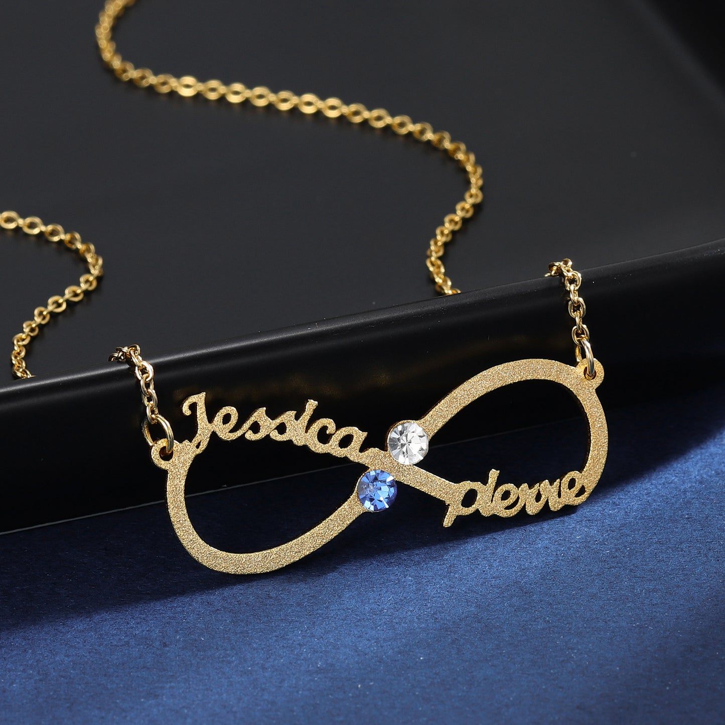 Birthstone Frosted Names Necklace QN21109