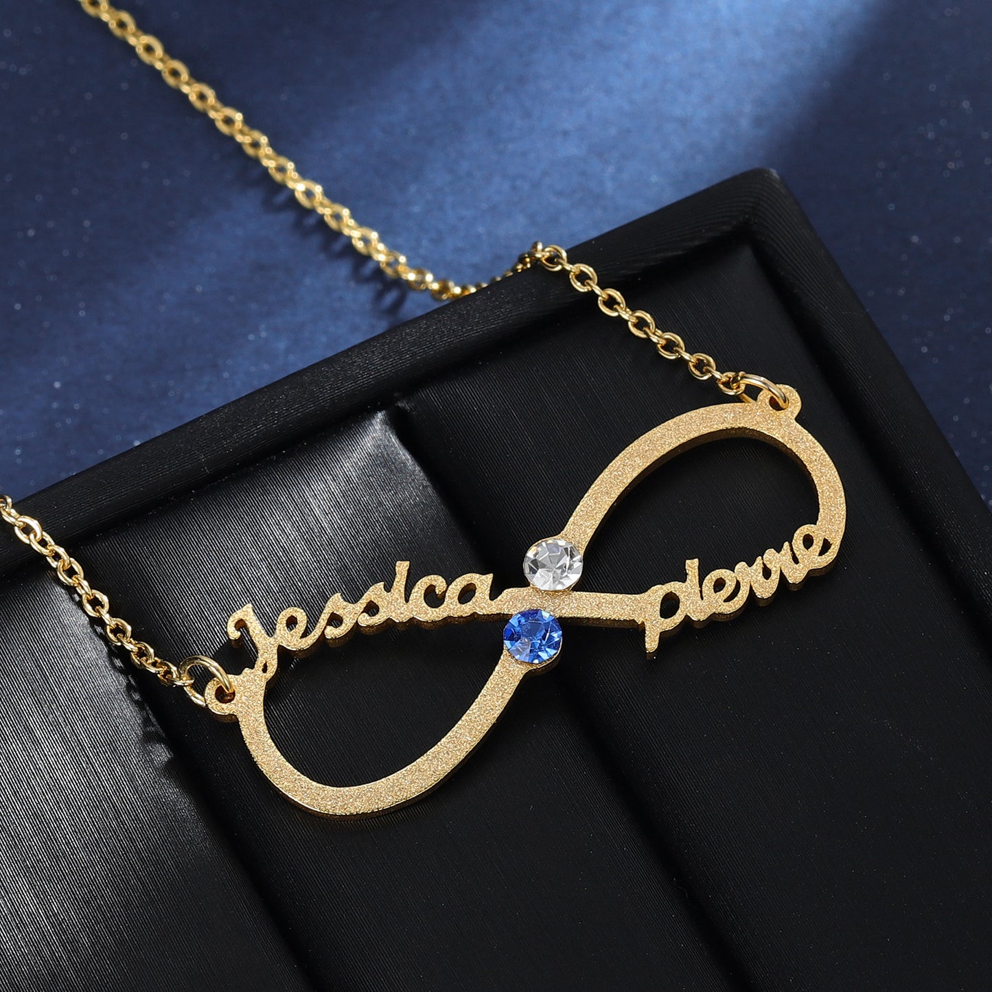 Birthstone Frosted Names Necklace QN21109