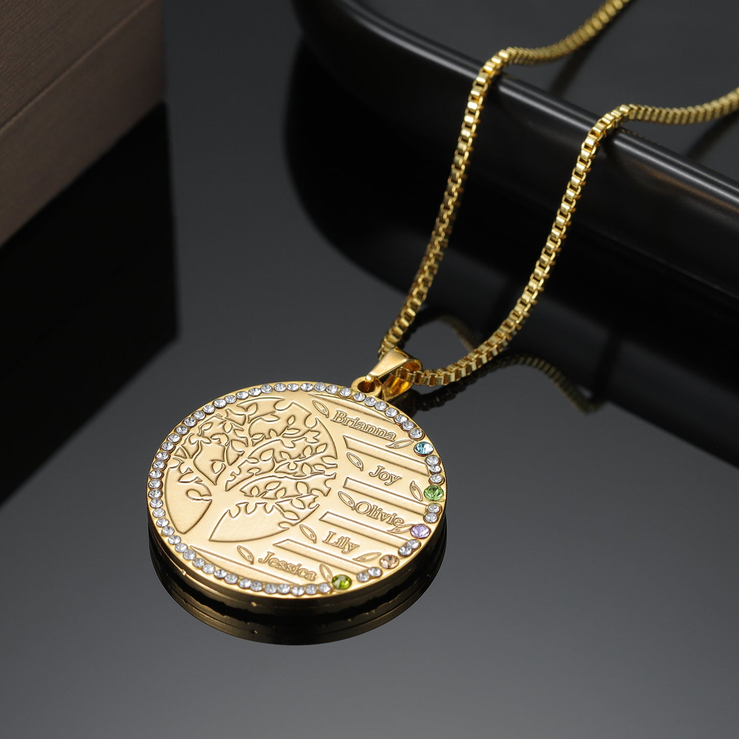 Custom Photo Necklace Personalise Family Tree Name Pendant QN853