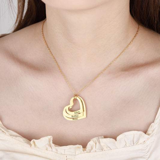 Heart Engraved Name Necklace DN291