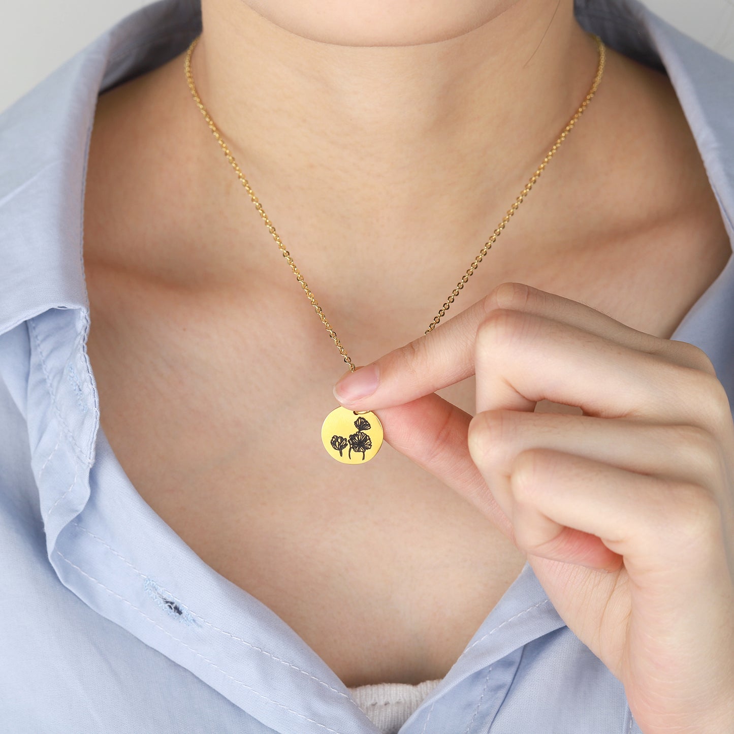 Personalized Birth Flower Necklace DN182