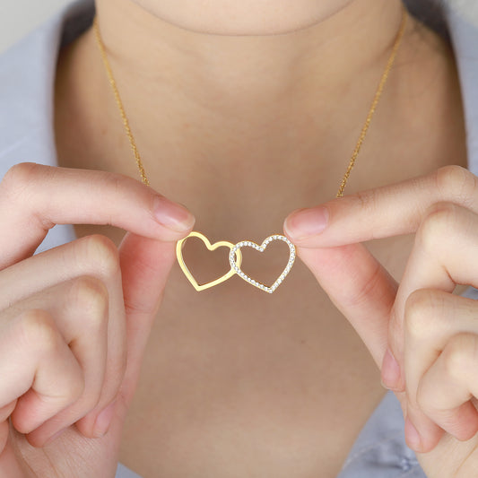 Crystal Double-heart Necklace SN197