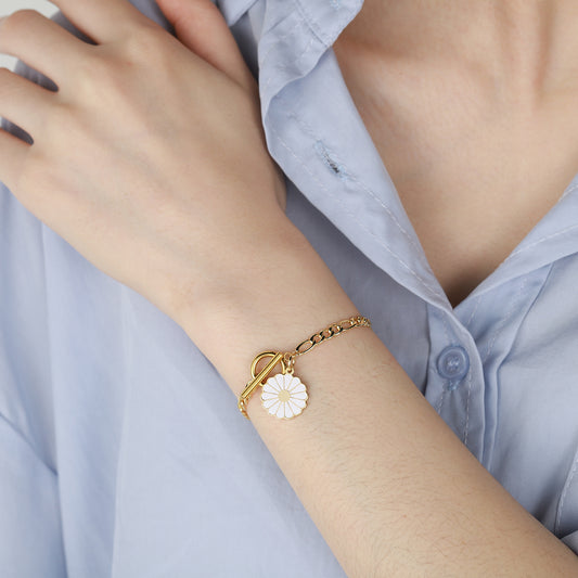 Daisy Flower Custom Name Bracelet SB209
