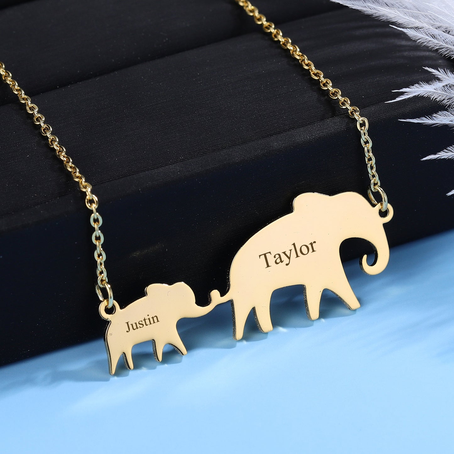 Engrave Elephant Necklace DN180-2