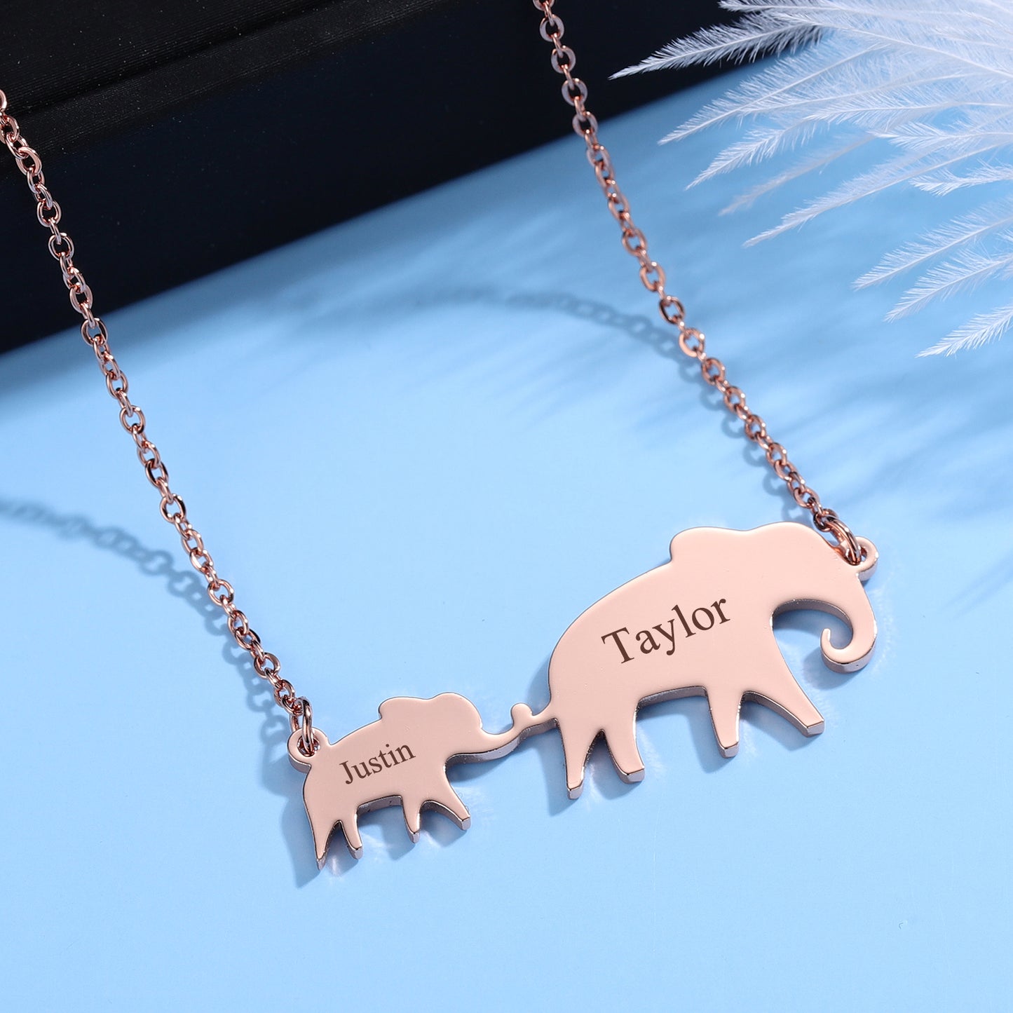 Engrave Elephant Necklace DN180-2