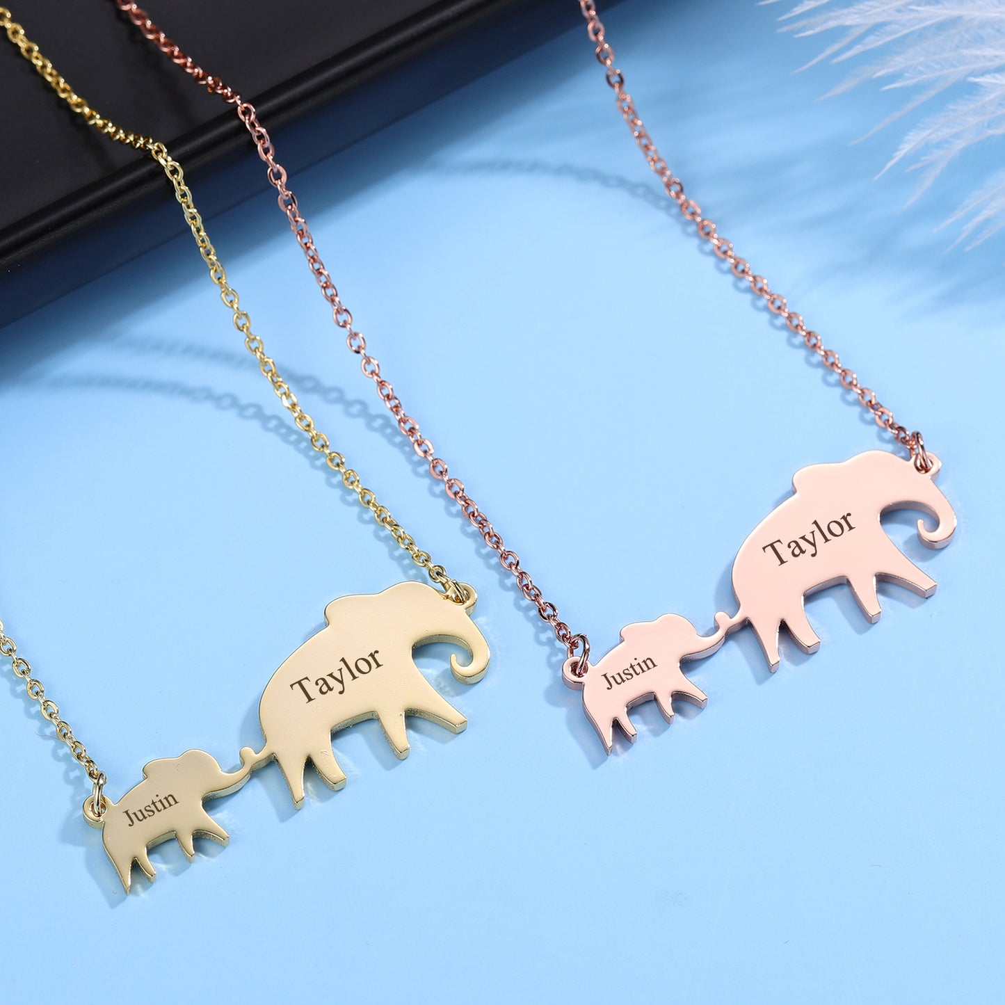 Engrave Elephant Necklace DN180-2