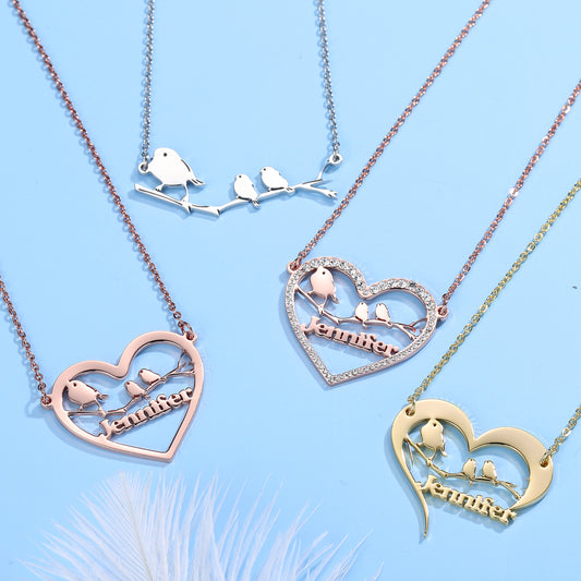Iced Out Birds Name Necklace For Mom QN181-DZ