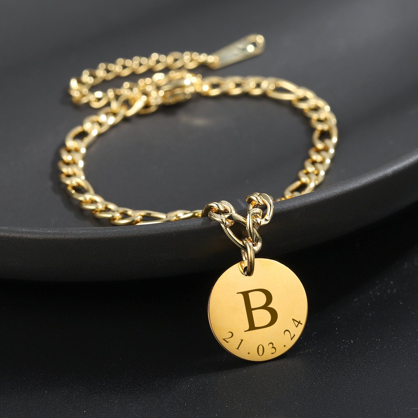 Engrave Date Necklace Custom Letter DA194