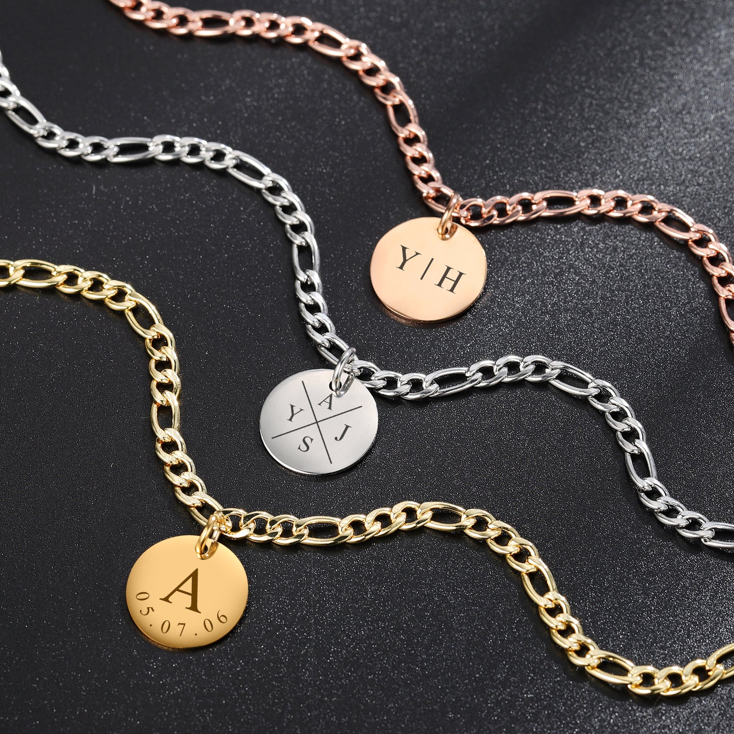 Engrave Date Necklace Custom Letter DA194