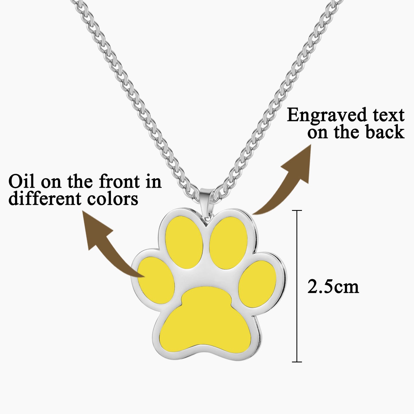 Personalisierte Emaille-Pfotenabdruck-Halskette MN1766