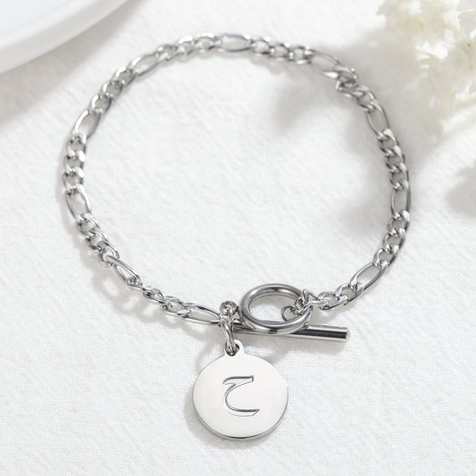 Arabic Initial Letter Bracelet For Women