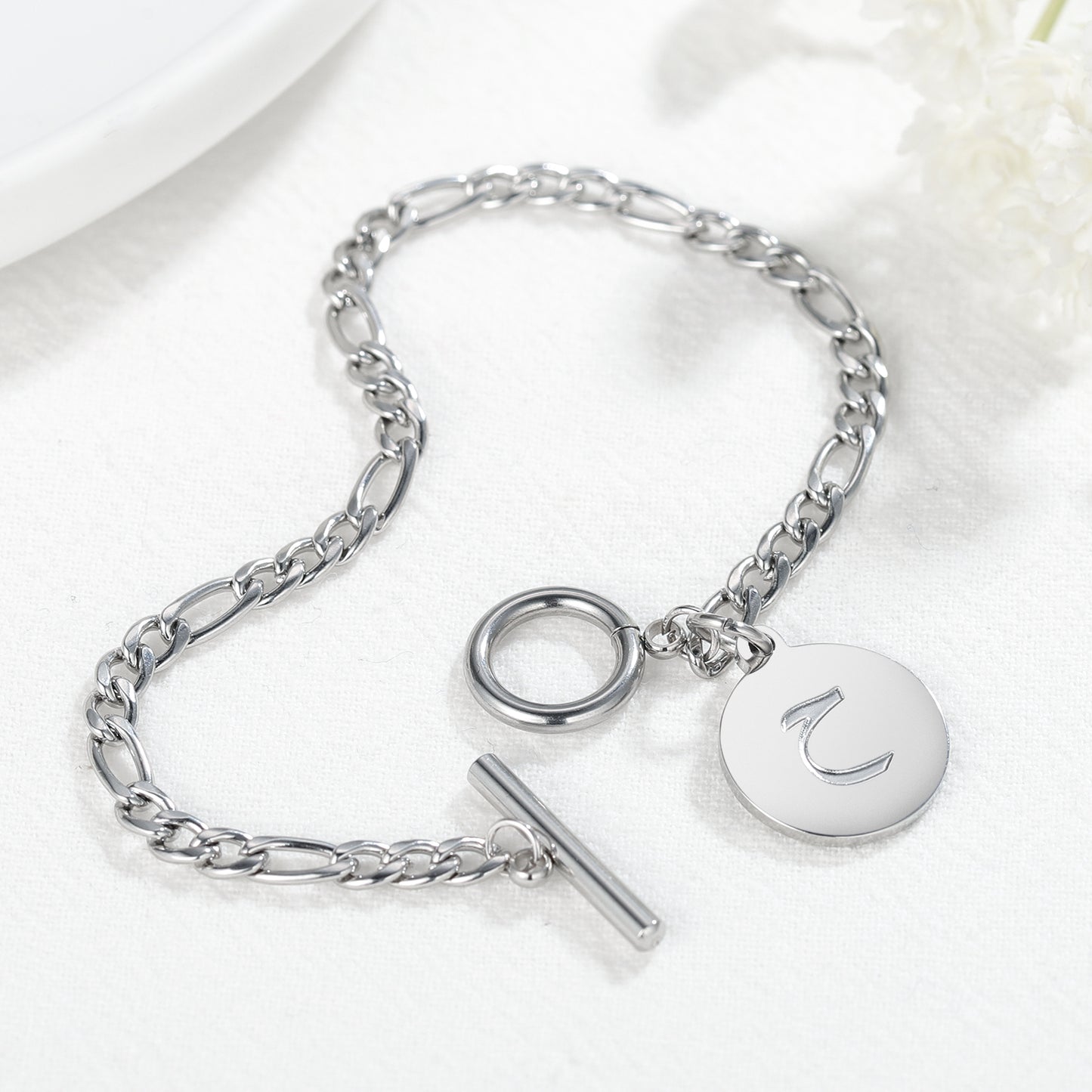 Bracelet Lettre Initiale Arabe Pour Femme