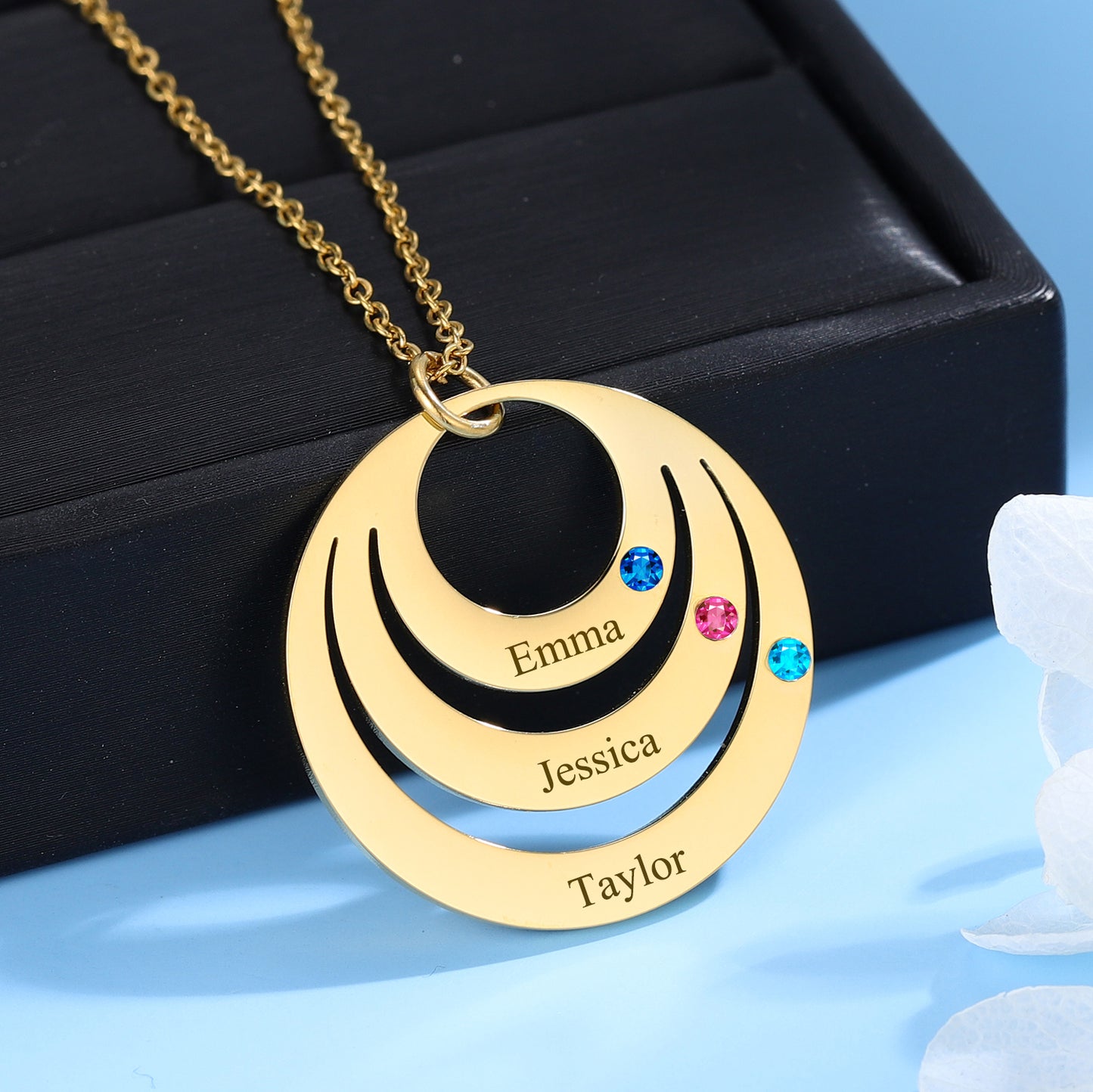 Birthstone Name Necklace DN178-3