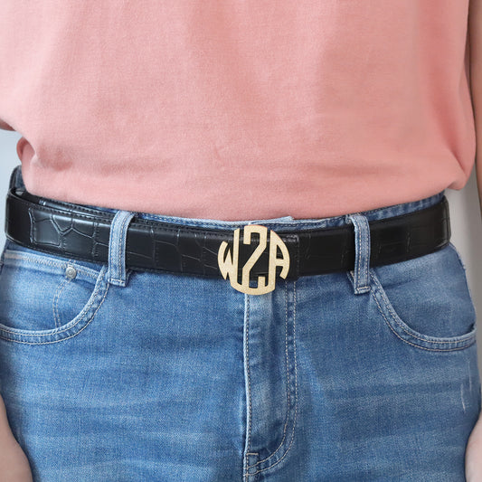 Frosted 3 Letters Belt Buckle