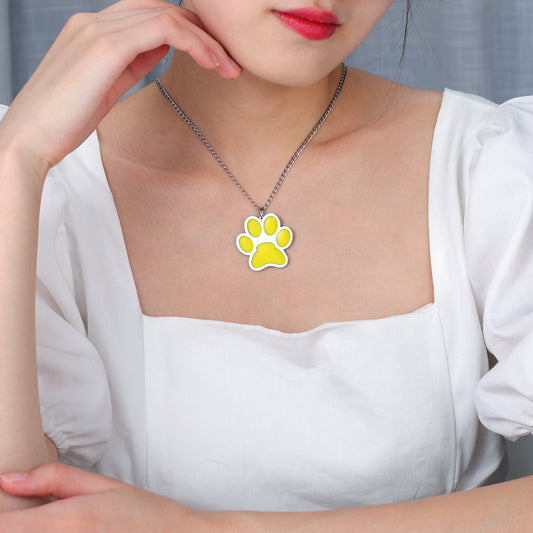 Personalisierte Emaille-Pfotenabdruck-Halskette MN1766
