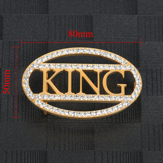 Diamond Oval Custom Name Belt Buckle