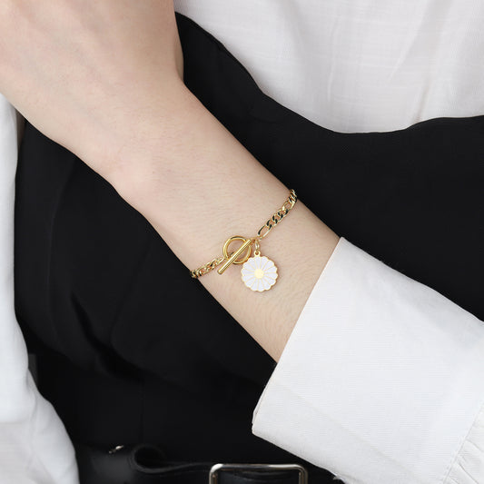 Daisy Flower Custom Name Bracelet SB209