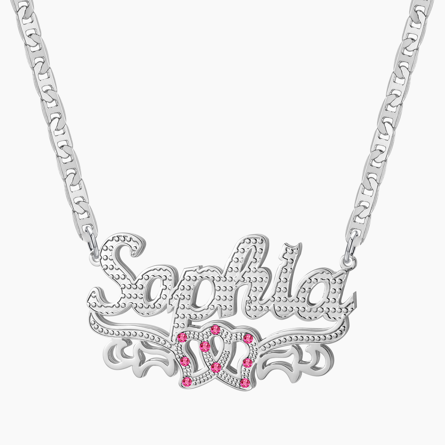 Heart Two Tone Name Necklace QN726