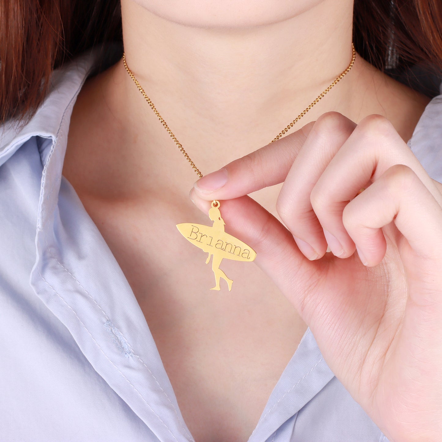 Collier prénom planche de surf DN318