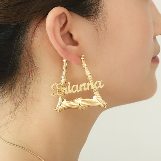 Trapezoid Bamboo Earrings QE20785