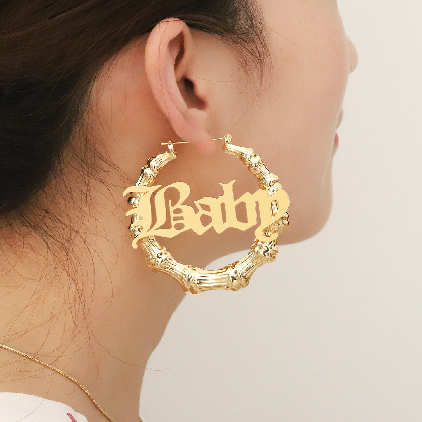 Hoop Bamboo Earrings QE20786