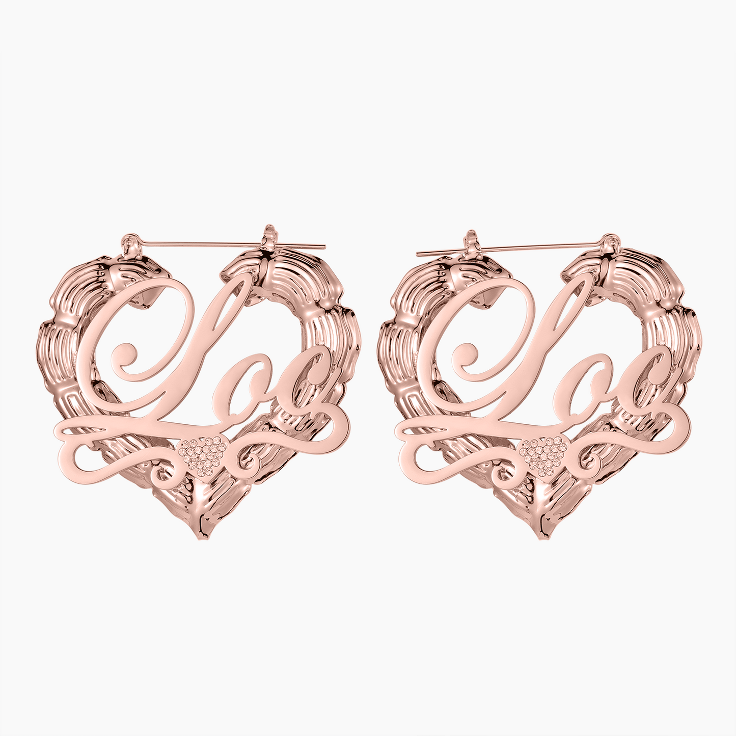 Boucles d'Oreilles Coeur Bambou Nom QE678