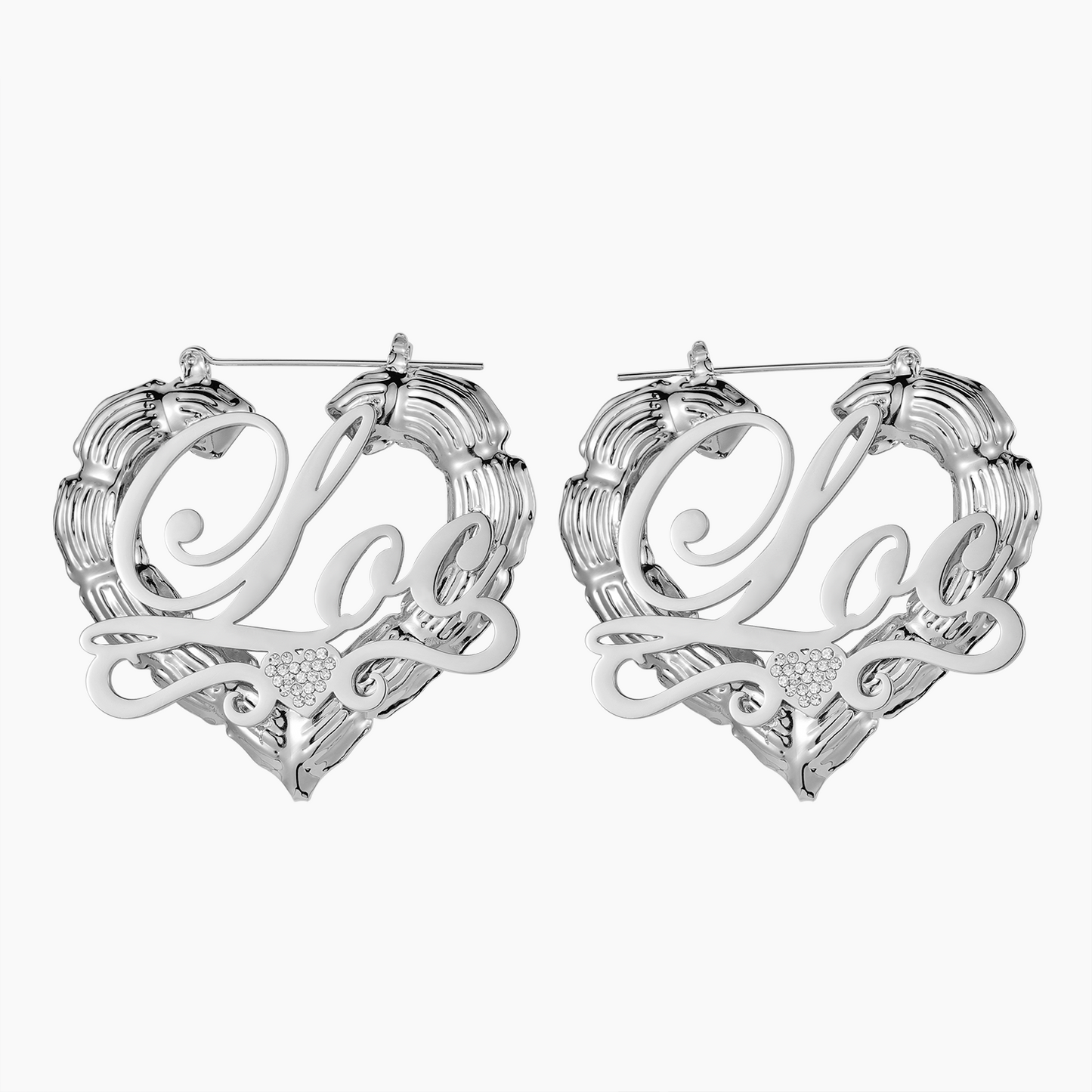 Boucles d'Oreilles Coeur Bambou Nom QE678
