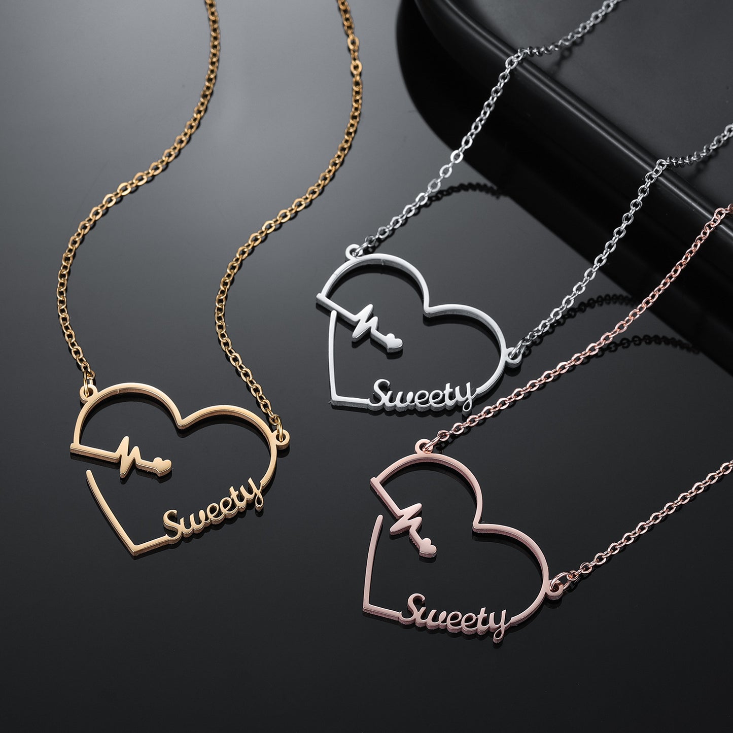 Heartbeat Custom Name Necklace QN684
