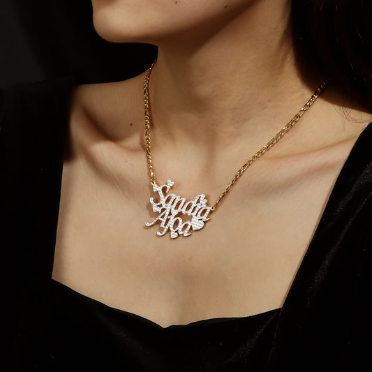 Herz-Halskette mit zwei Namen QN852