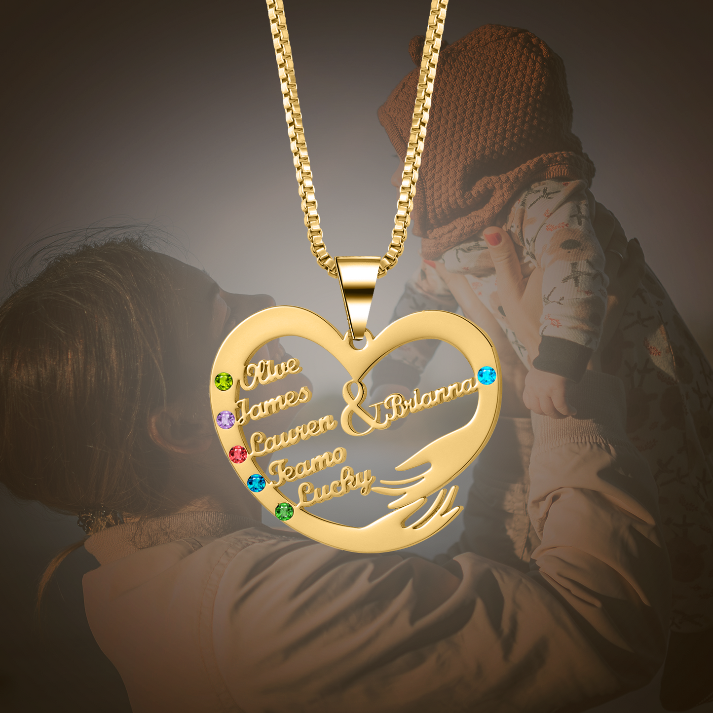 Family Nmae Embrace Necklace QN687