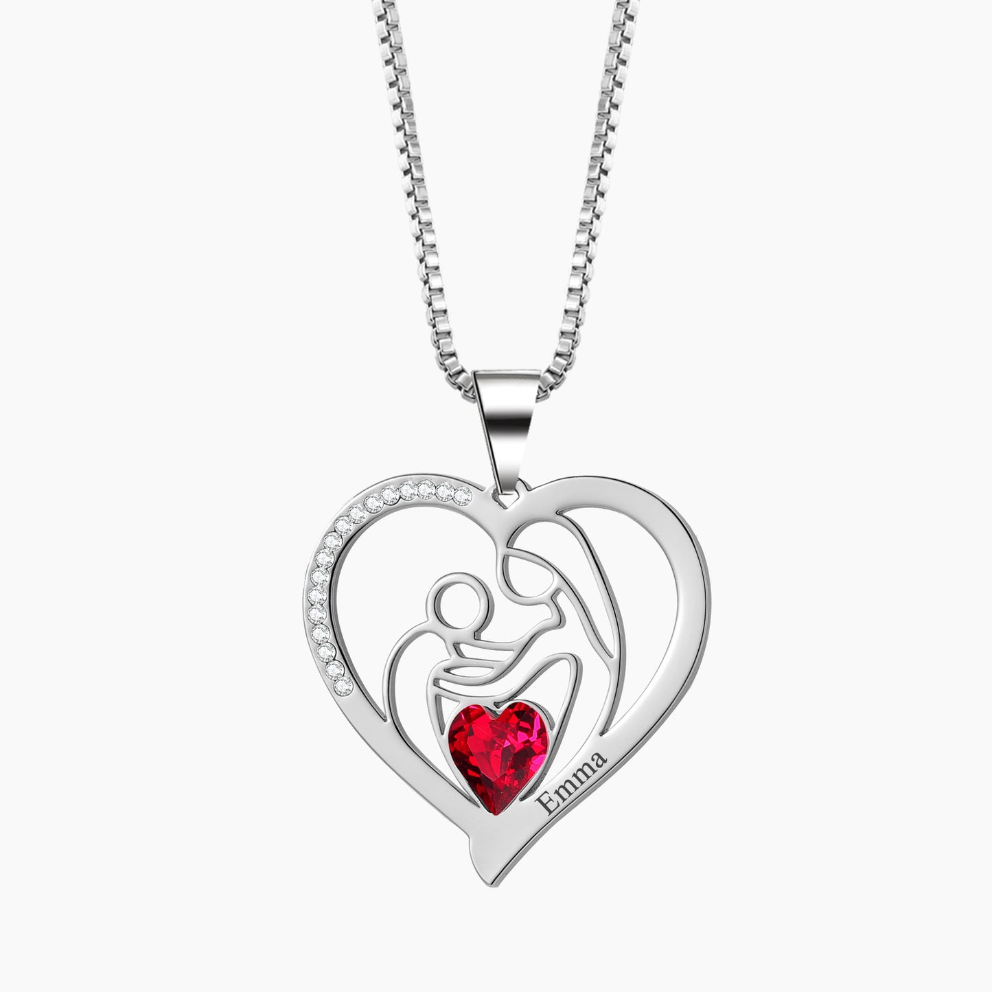 Collier pierre de naissance bébé maman QN686