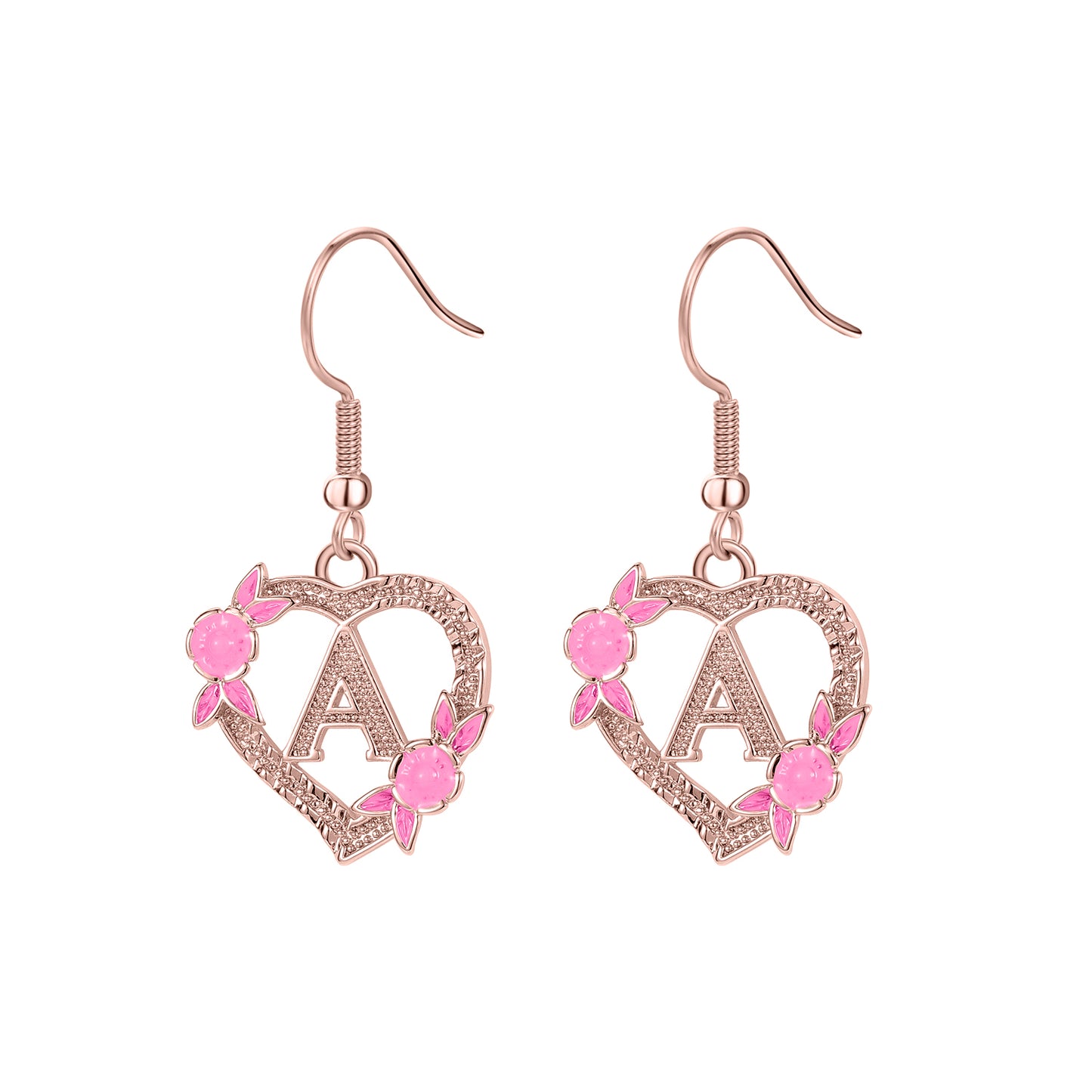 Heart Flower Initial Letter Ring ME1841