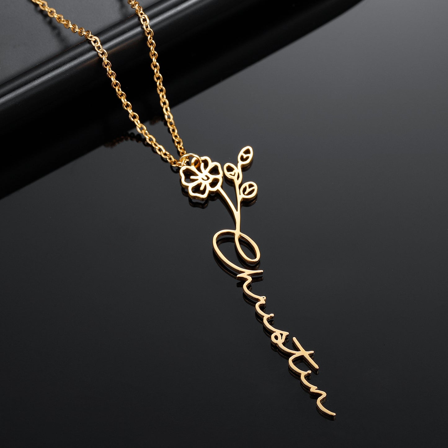 Birthday Flower Name Necklace QN335