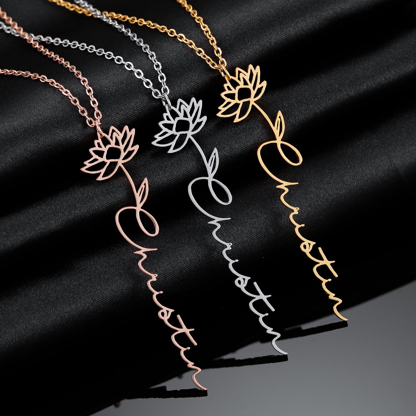 Birthday Flower Name Necklace QN335