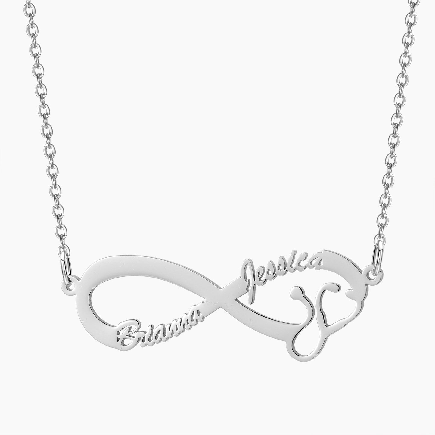 Stethoscope Infinite loop Name Necklace QN569