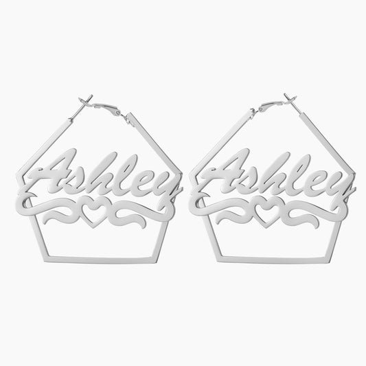 Irregular Name Earrings QE604