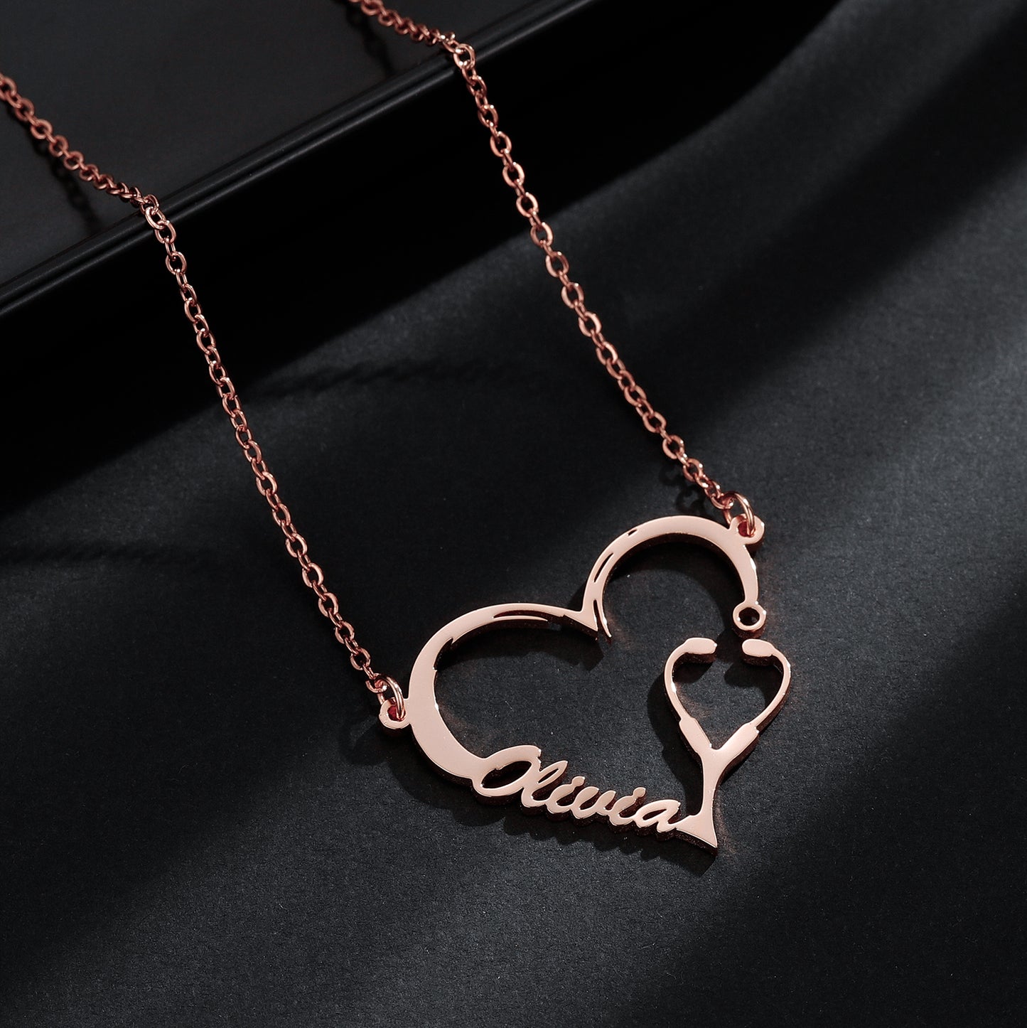 Stethoscope Heart Name Necklace QN567