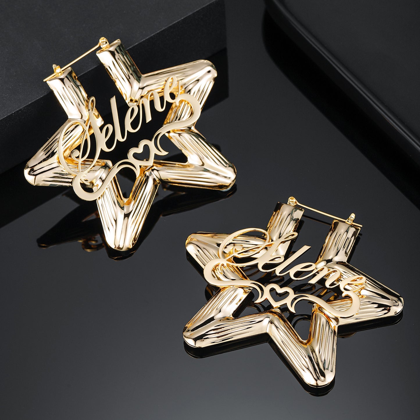 Star Bamboo Name Earrings QE512