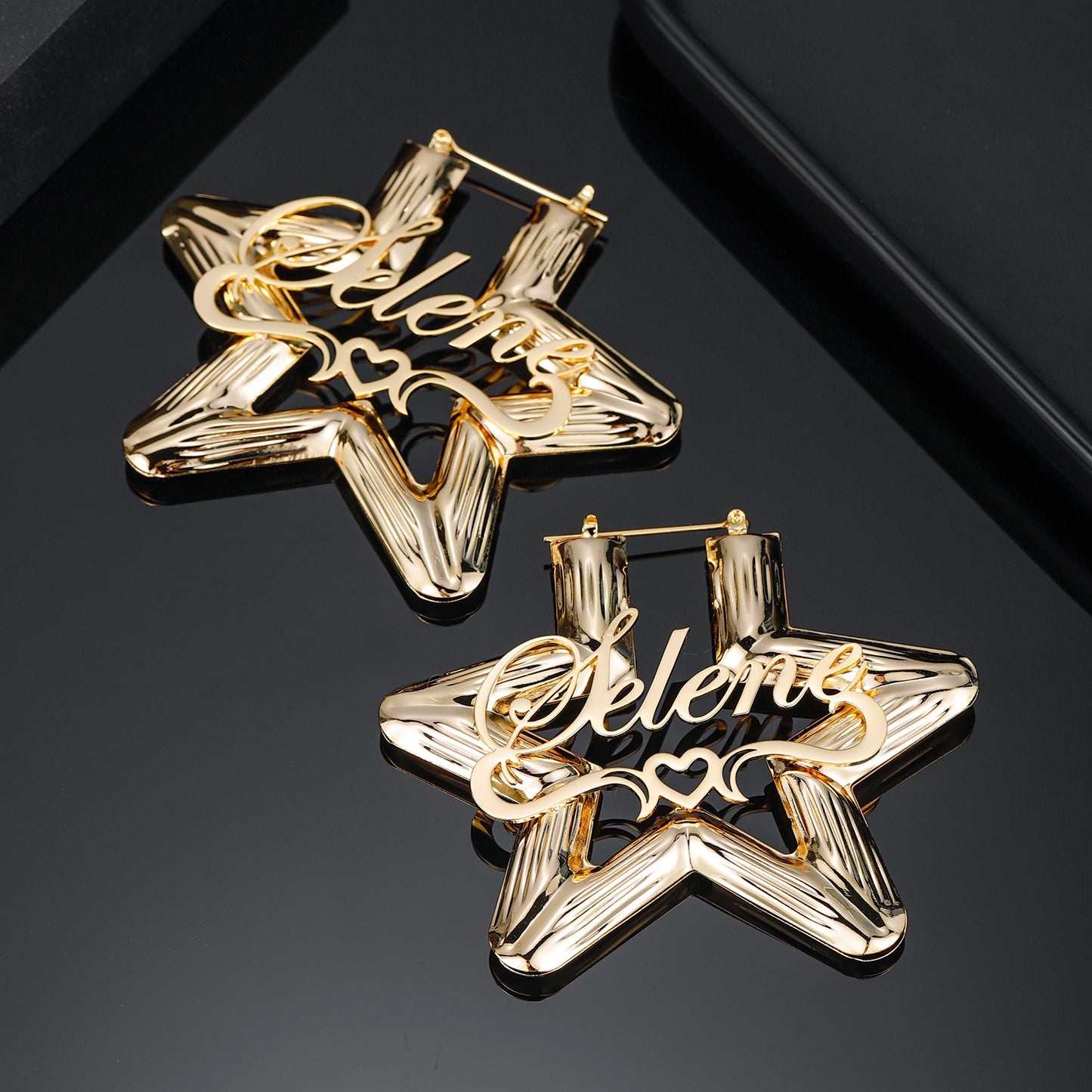Star Bamboo Name Earrings QE512