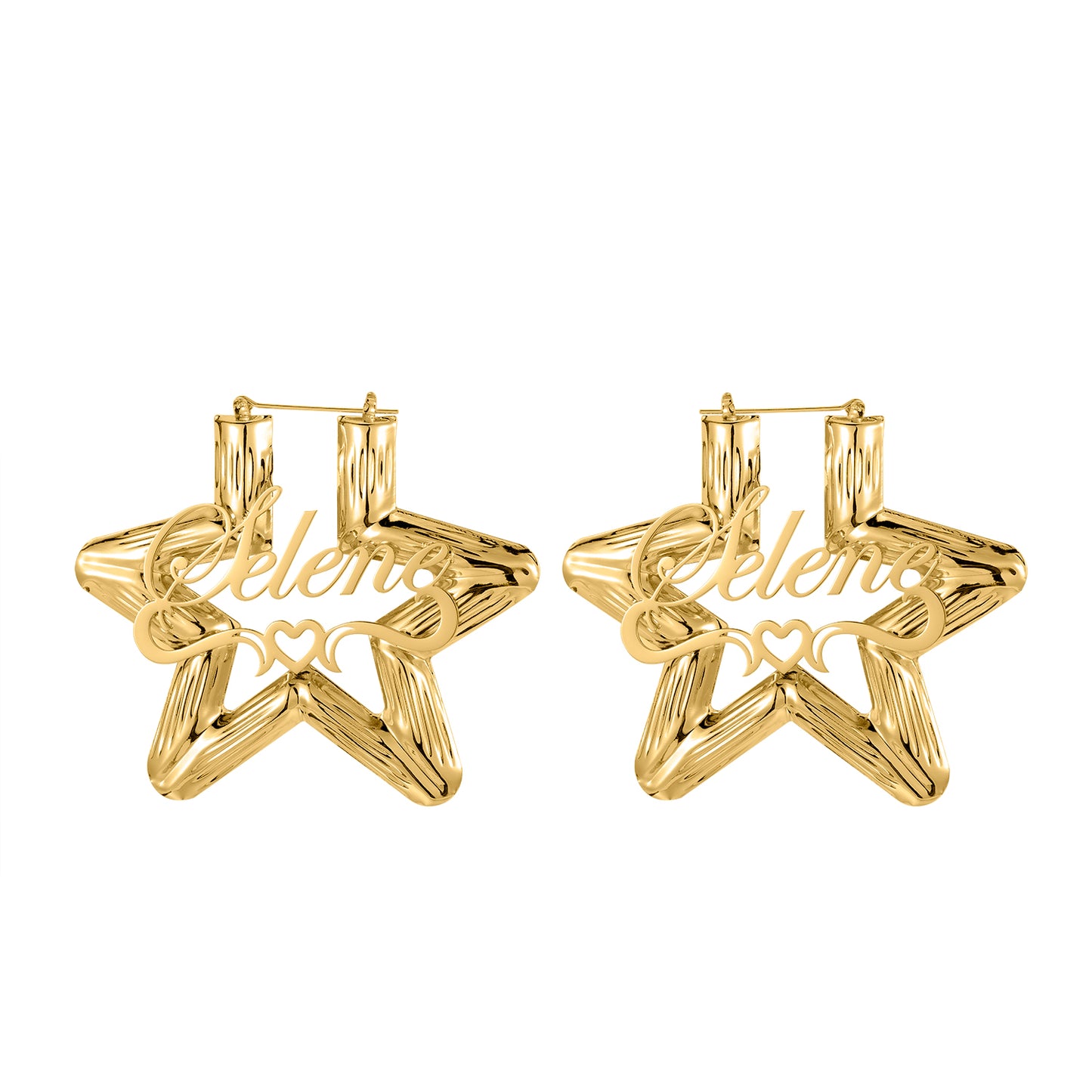 Star Bamboo Name Earrings QE512