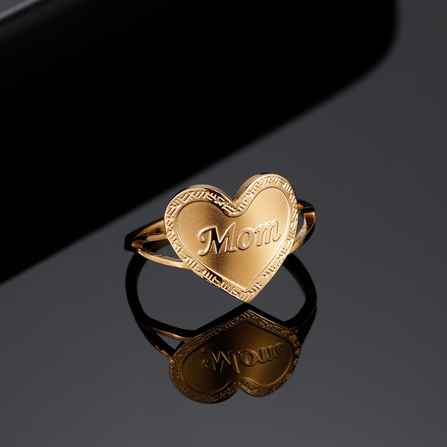 Anneau de nom de coeur de maman QR587