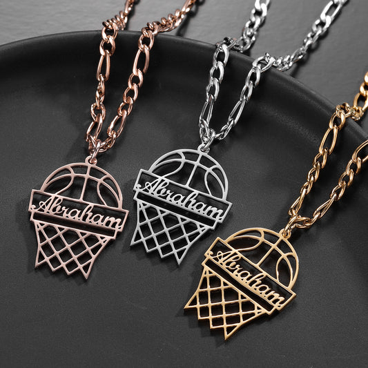 Custom Name Necklace Basketball Pendant QN354